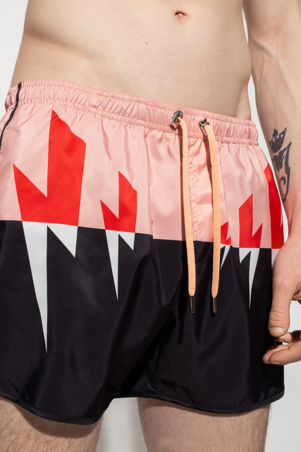 Neil Barrett ‘TriColour Tiger Bolt’ swim shorts Men's Clothing Vitkac